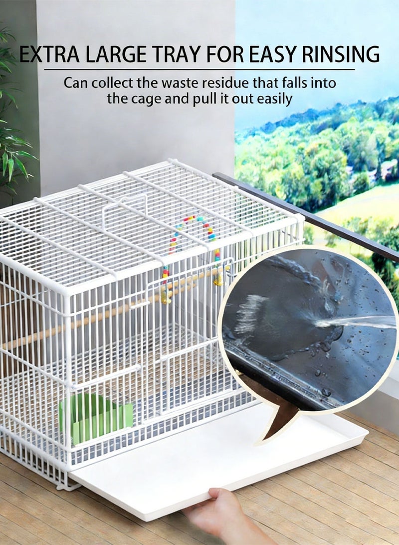 Kidle Portable Bird Cage Metal Parrot Cage Pigeon Cage with Feeding Bowls for 1-3 Birds - Image 5